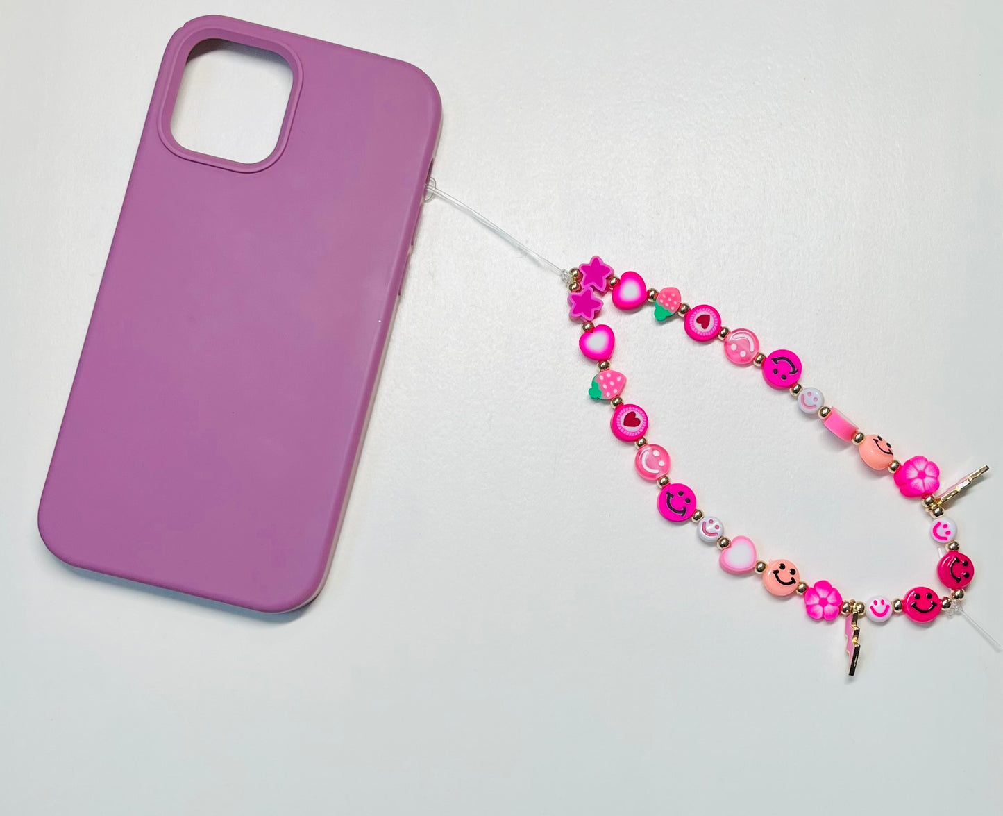 pink pow phone chain