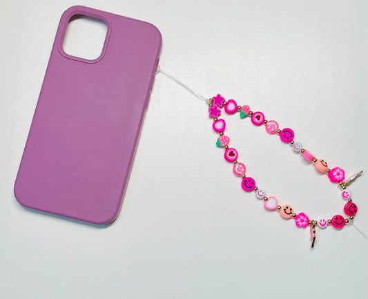 pink pow phone chain